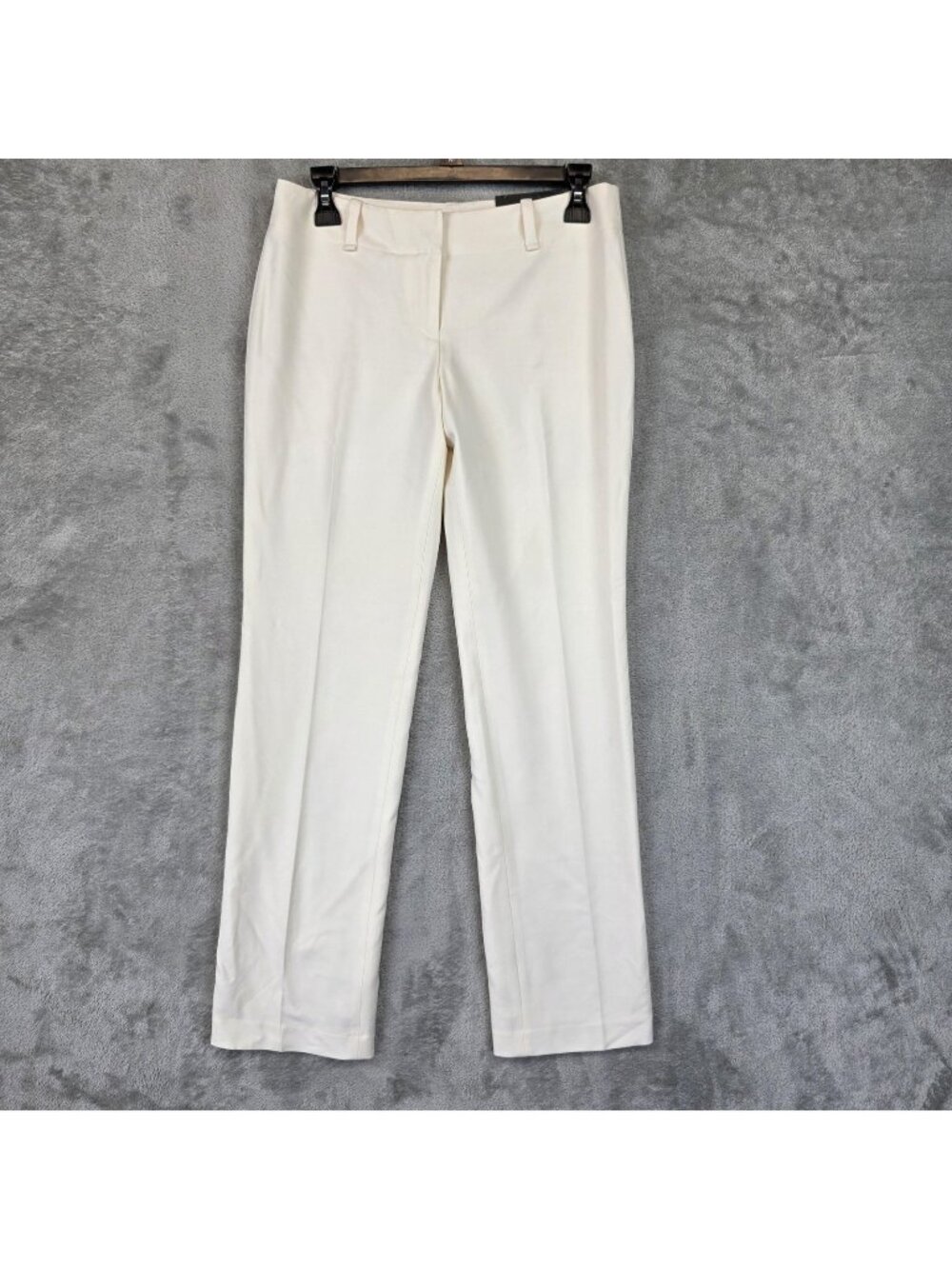 Ann Taylor Dress Pants Womens 4P Cream Twill Straight Leg Lined Work Office